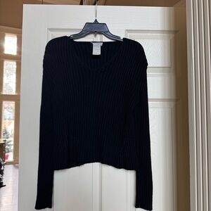 Giorgio Armani Black Ribbed Sweater